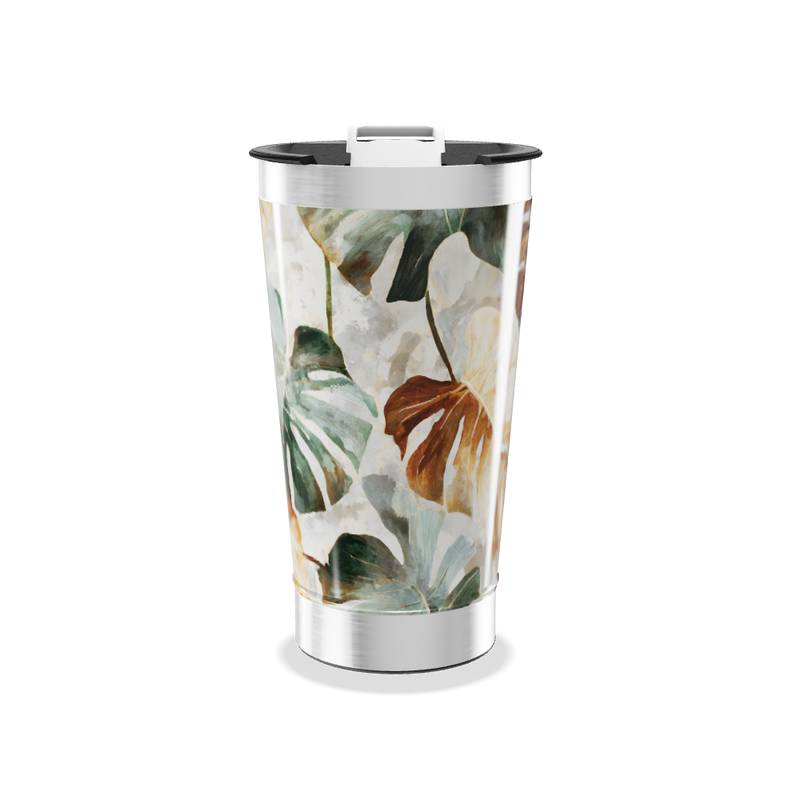 Copo Térmico - Folhas Tropicais Coloridas
