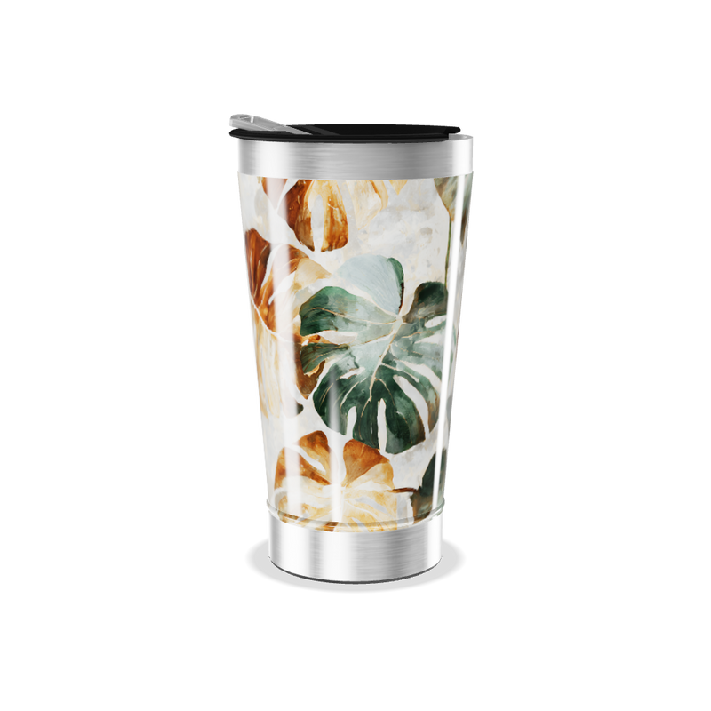 Copo Térmico - Folhas Tropicais Coloridas