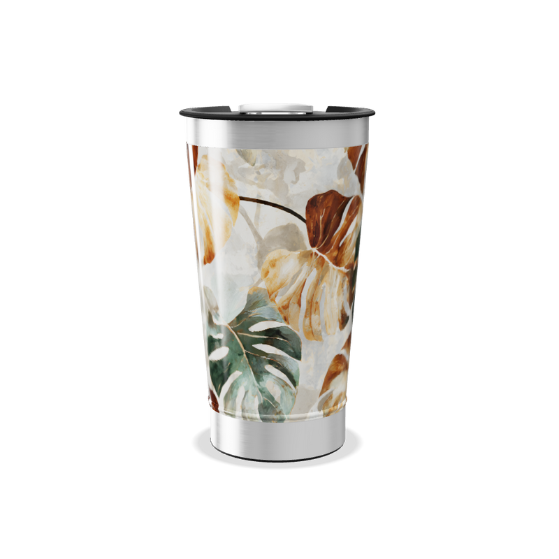 Copo Térmico - Folhas Tropicais Coloridas