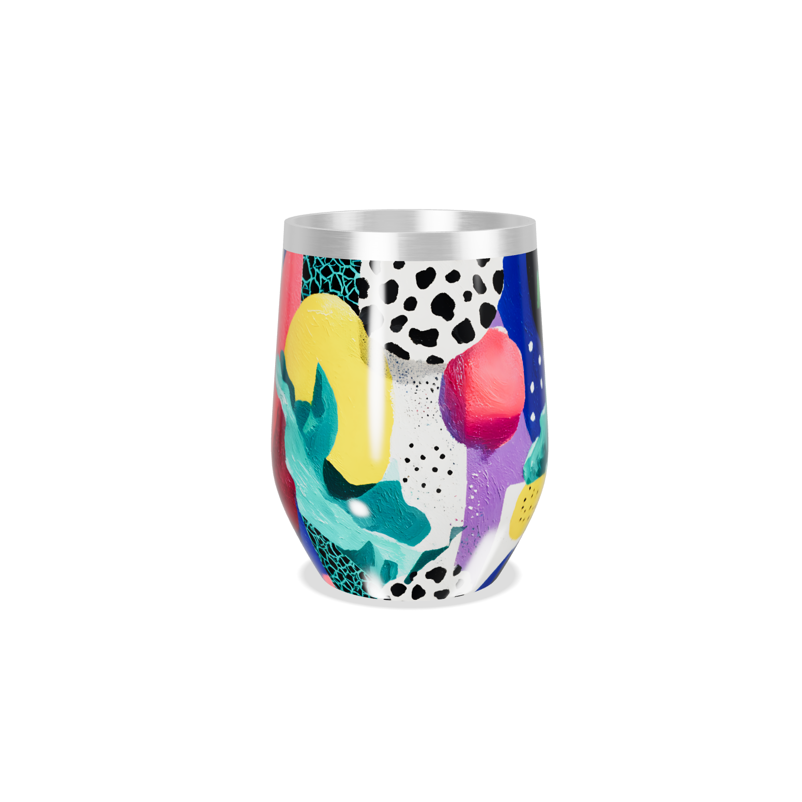 Copo Térmico Slim - Colorido Abstrato Aço Inox