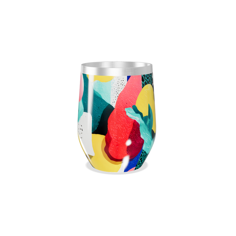 Copo Térmico Slim - Colorido Abstrato Aço Inox