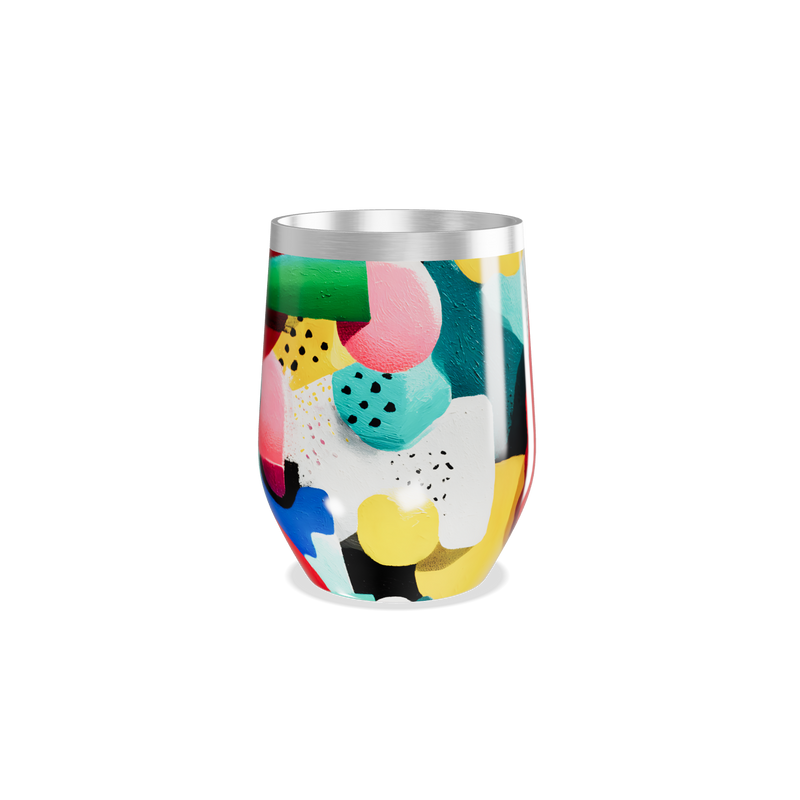 Copo Térmico Slim - Colorido Abstrato Aço Inox