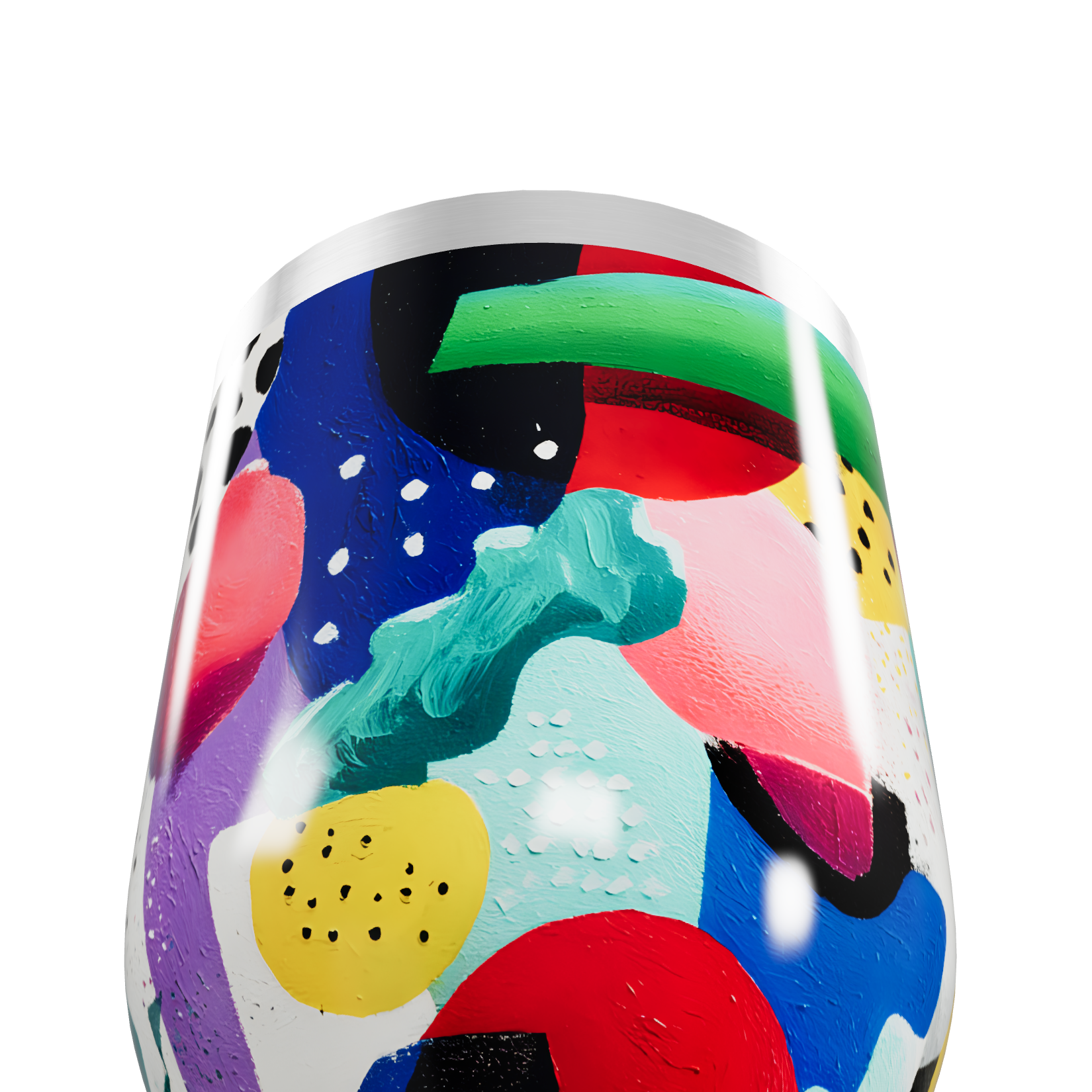 Copo Térmico Slim - Colorido Abstrato Aço Inox