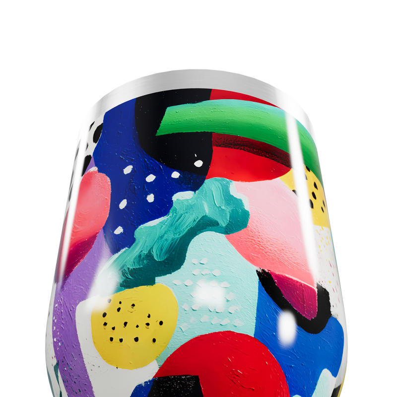 Copo Térmico Slim - Colorido Abstrato Aço Inox