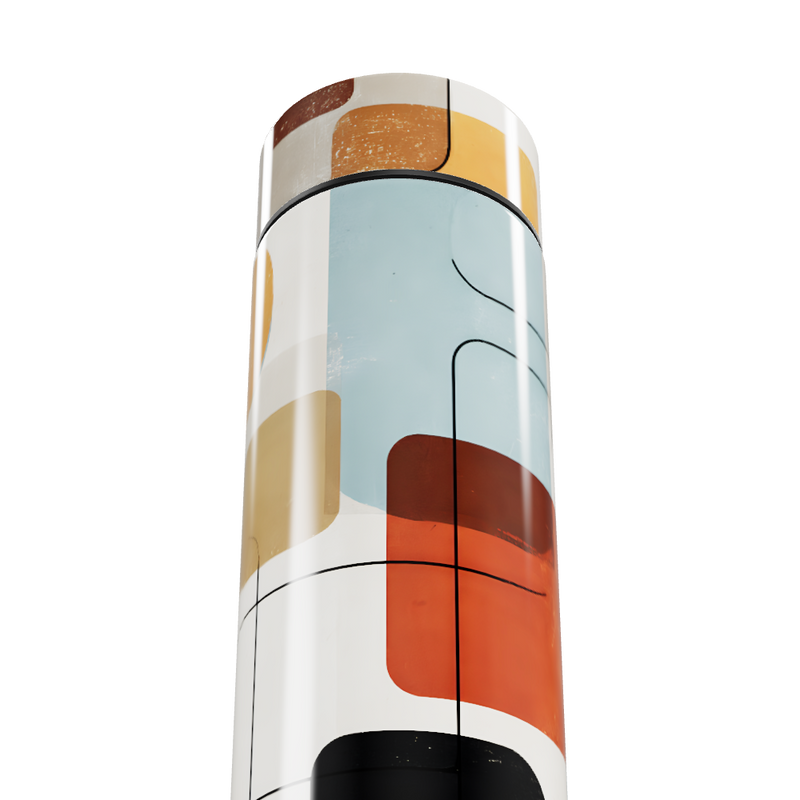 Garrafa Térmica Touch - Estampa Geométrica Colorida