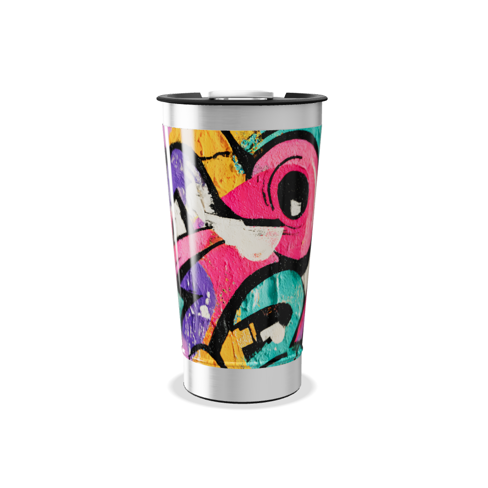 Copo Térmico - Colorido Abstrato Aço Inox