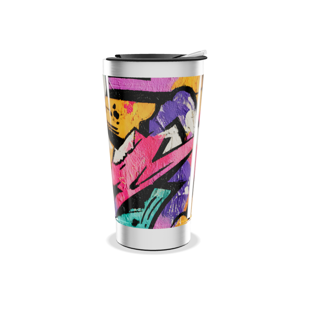 Copo Térmico - Colorido Abstrato Aço Inox