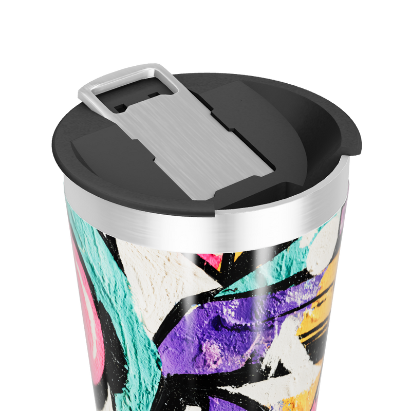 Copo Térmico - Colorido Abstrato Aço Inox