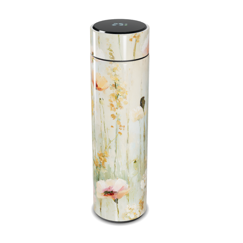 Garrafa Térmica Touch - Floral Digital Branco