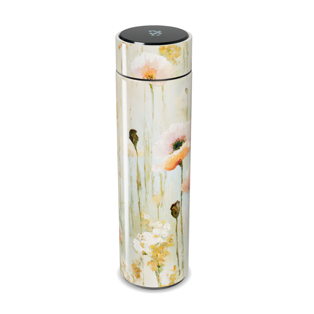 Garrafa Térmica Touch - Floral Digital Branco