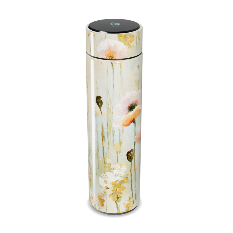 Garrafa Térmica Touch - Floral Digital Branco