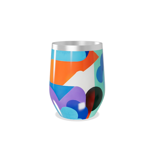 Copo Térmico Slim - Colorido Abstrato Aço Inox