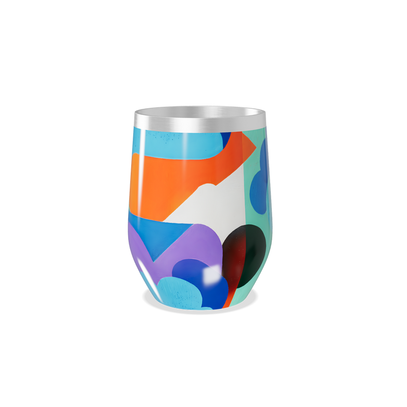 Copo Térmico Slim - Colorido Abstrato Aço Inox