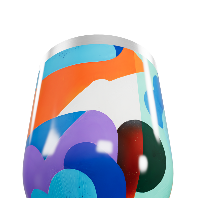 Copo Térmico Slim - Colorido Abstrato Aço Inox