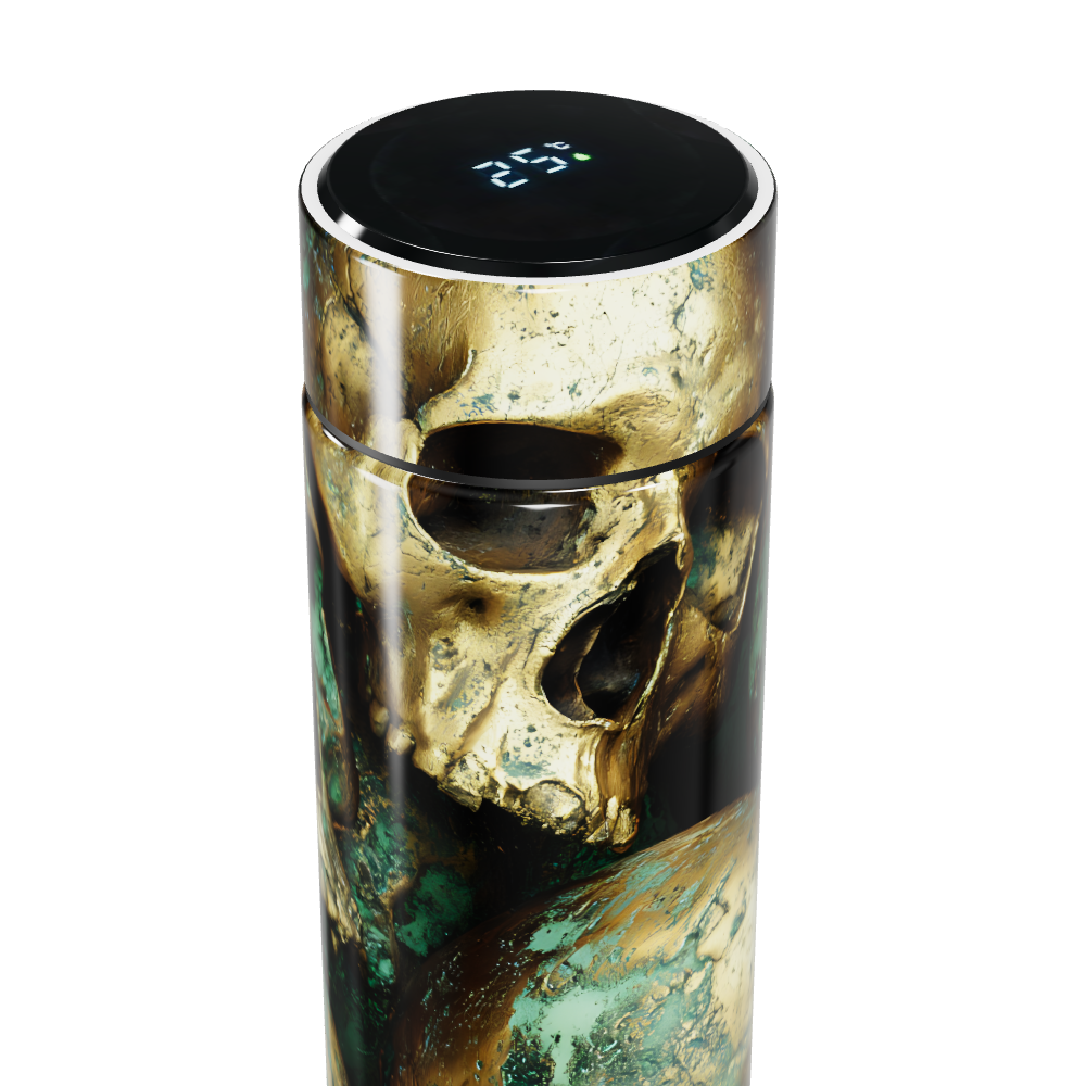 Garrafa Térmica Touch - Caveira Dourada