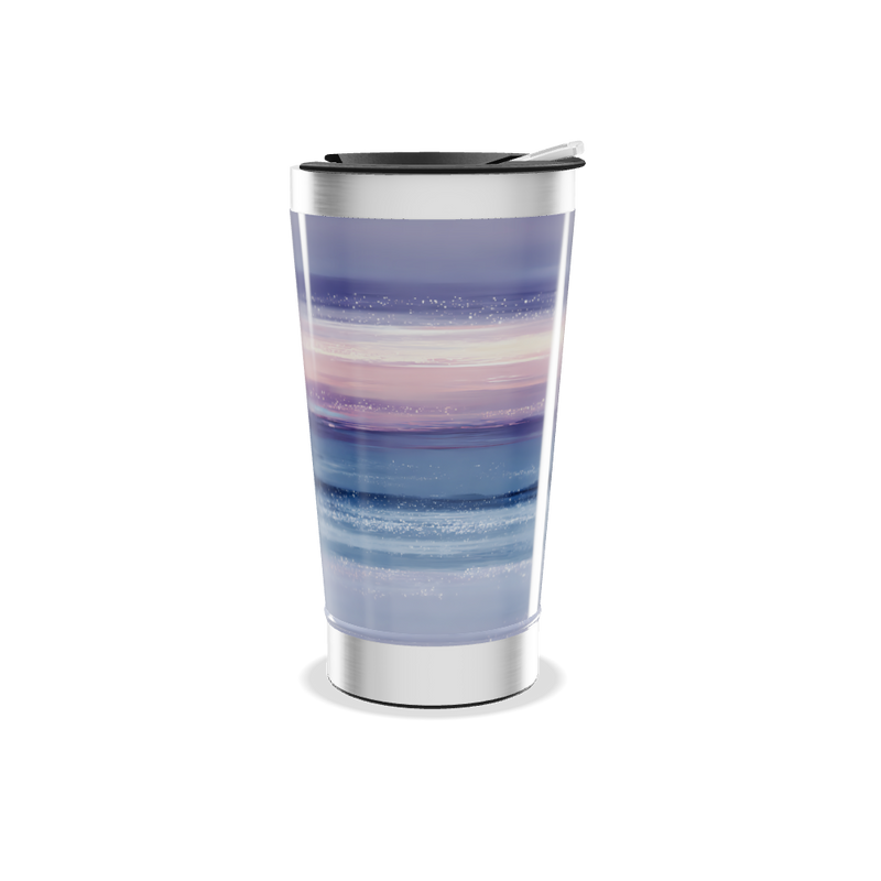 Copo Térmico - Estampa Listrada Azul Lilás