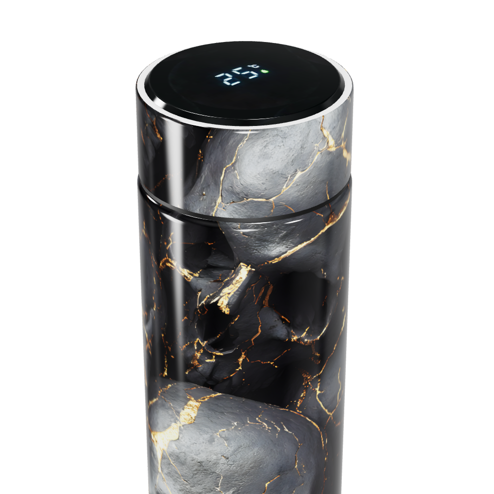 Garrafa Térmica Touch - Mármore Preto com LED