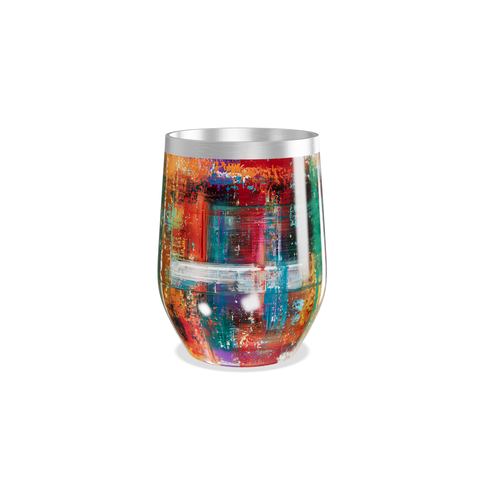 Copo Térmico Slim - Abstrato Colorido Aço Inox