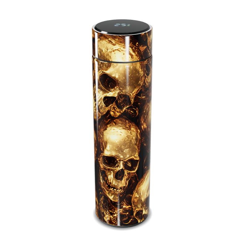 Garrafa Térmica Touch - Caveiras Douradas