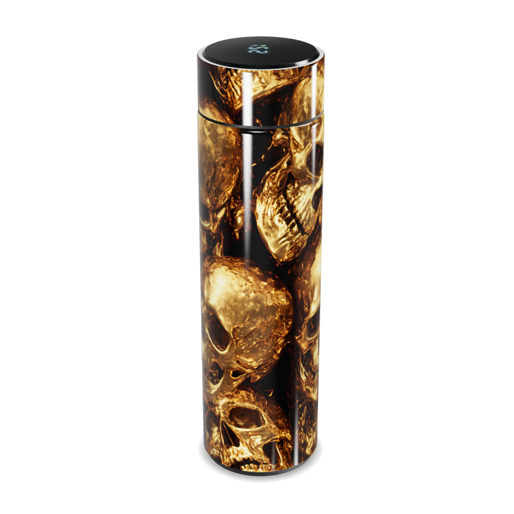 Garrafa Térmica Touch - Caveiras Douradas