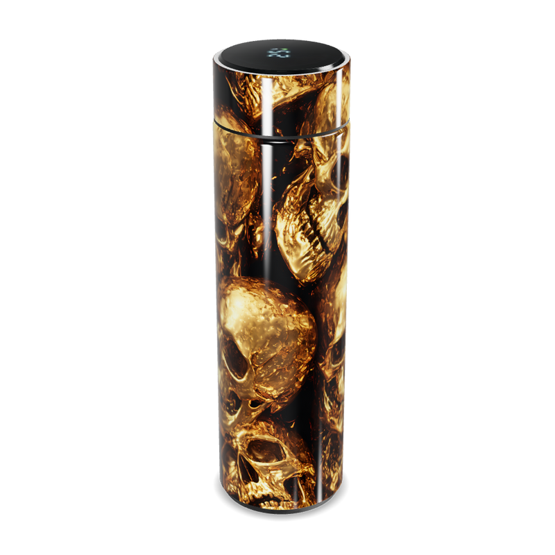 Garrafa Térmica Touch - Caveiras Douradas