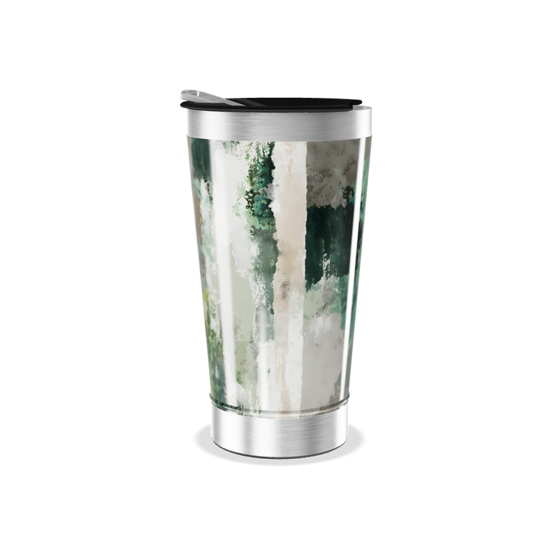Copo Térmico - Estampa Abstrata Verde