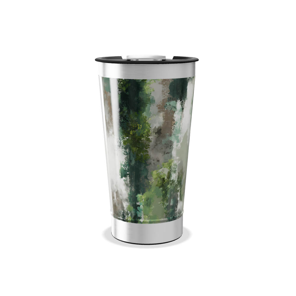 Copo Térmico - Estampa Abstrata Verde