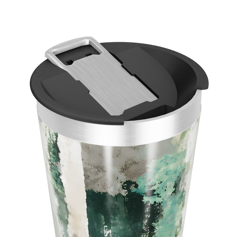 Copo Térmico - Estampa Abstrata Verde