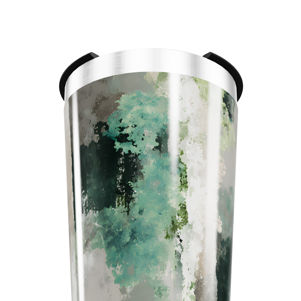 Copo Térmico - Estampa Abstrata Verde