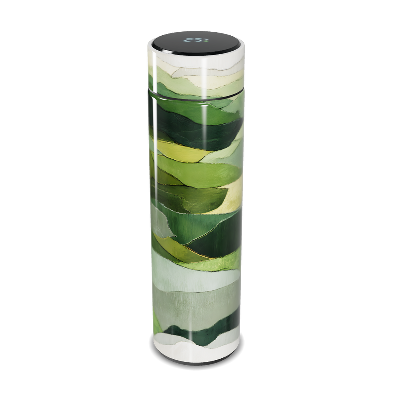 Garrafa Térmica Touch - Estampa Verde Abstrata