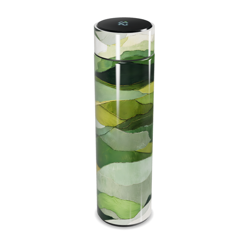 Garrafa Térmica Touch - Estampa Verde Abstrata