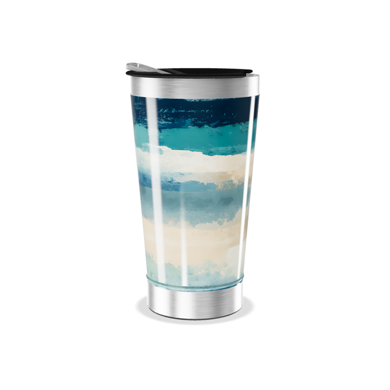 Copo Térmico - Estampa Azul e Bege