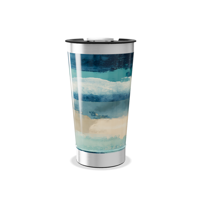 Copo Térmico - Estampa Azul e Bege