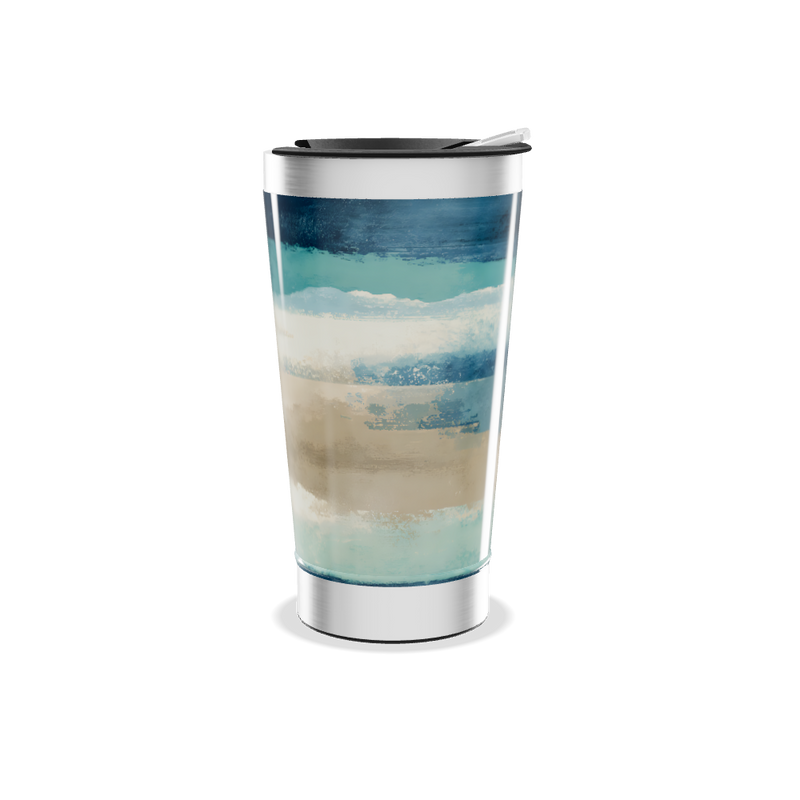 Copo Térmico - Estampa Azul e Bege
