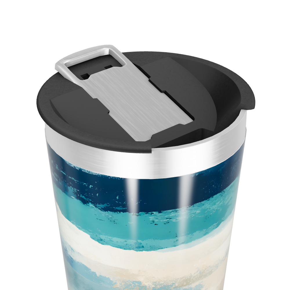 Copo Térmico - Estampa Azul e Bege