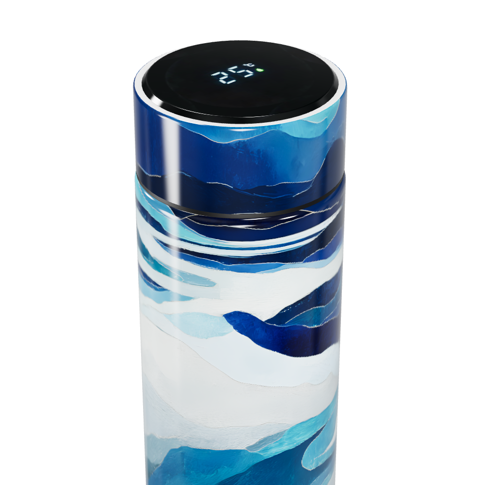 Garrafa Térmica Touch Estampa Azul e Branca