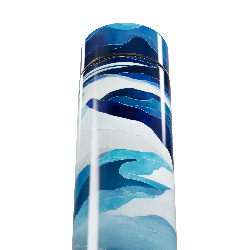 Garrafa Térmica Touch Estampa Azul e Branca