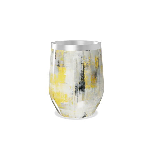 Copo Térmico Slim - Abstrato Amarelo e Cinza