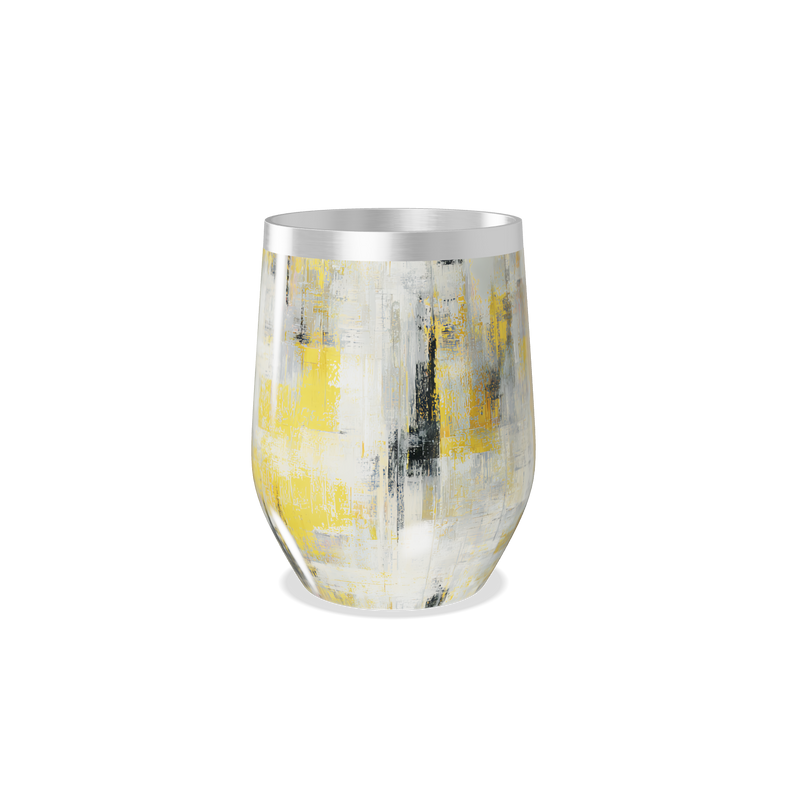 Copo Térmico Slim - Abstrato Amarelo e Cinza