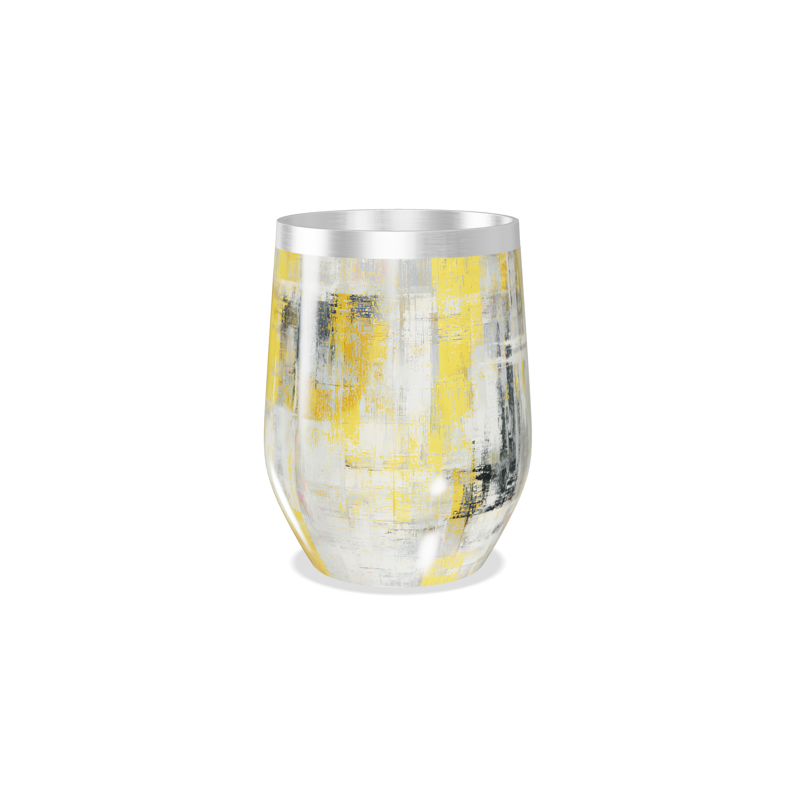 Copo Térmico Slim - Abstrato Amarelo e Cinza