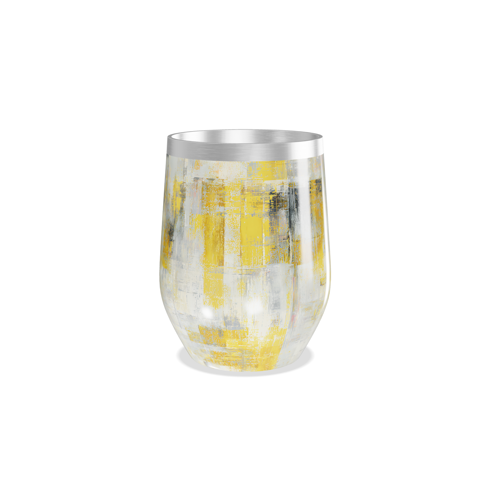 Copo Térmico Slim - Abstrato Amarelo e Cinza