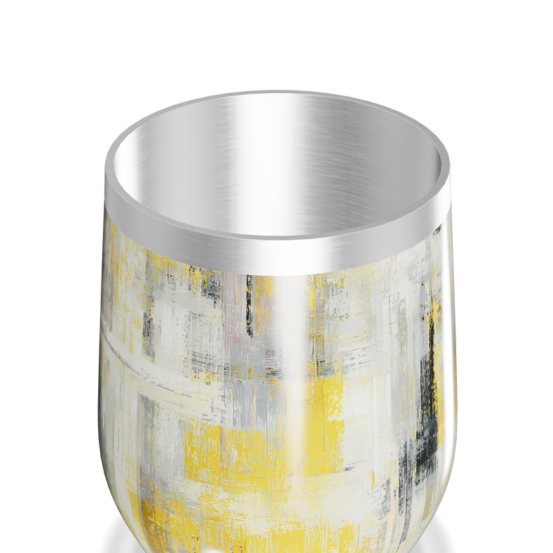 Copo Térmico Slim - Abstrato Amarelo e Cinza