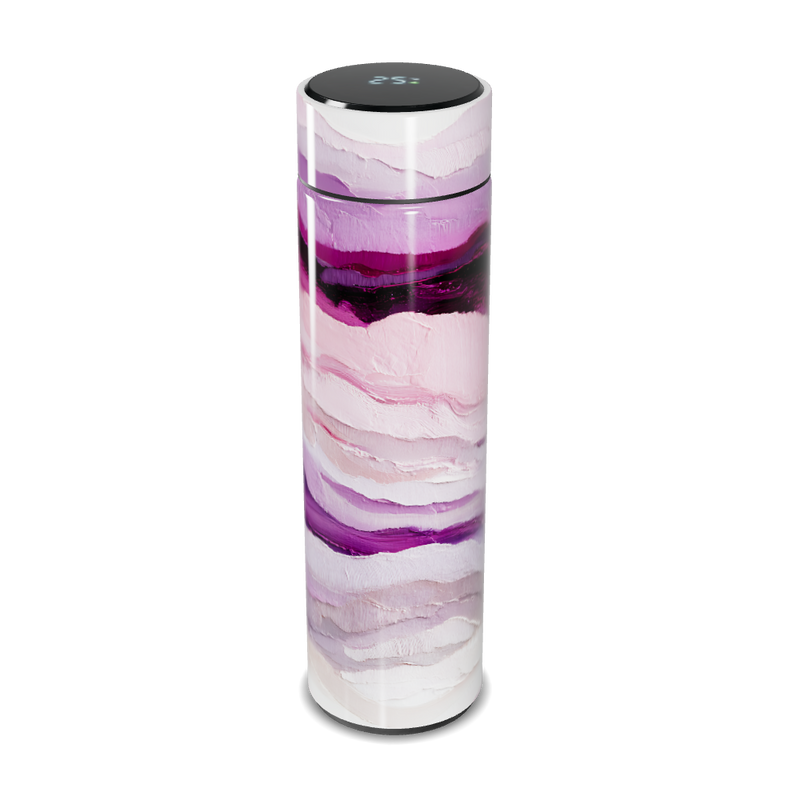 Garrafa Térmica Touch - Estampa Rosa e Roxa