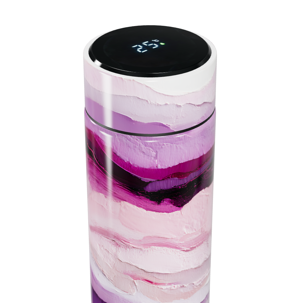 Garrafa Térmica Touch - Estampa Rosa e Roxa