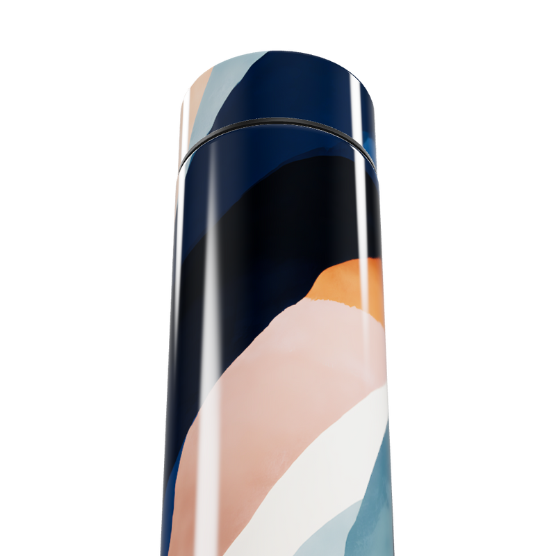 Garrafa Térmica Touch - Azul com Estampa Abstrata