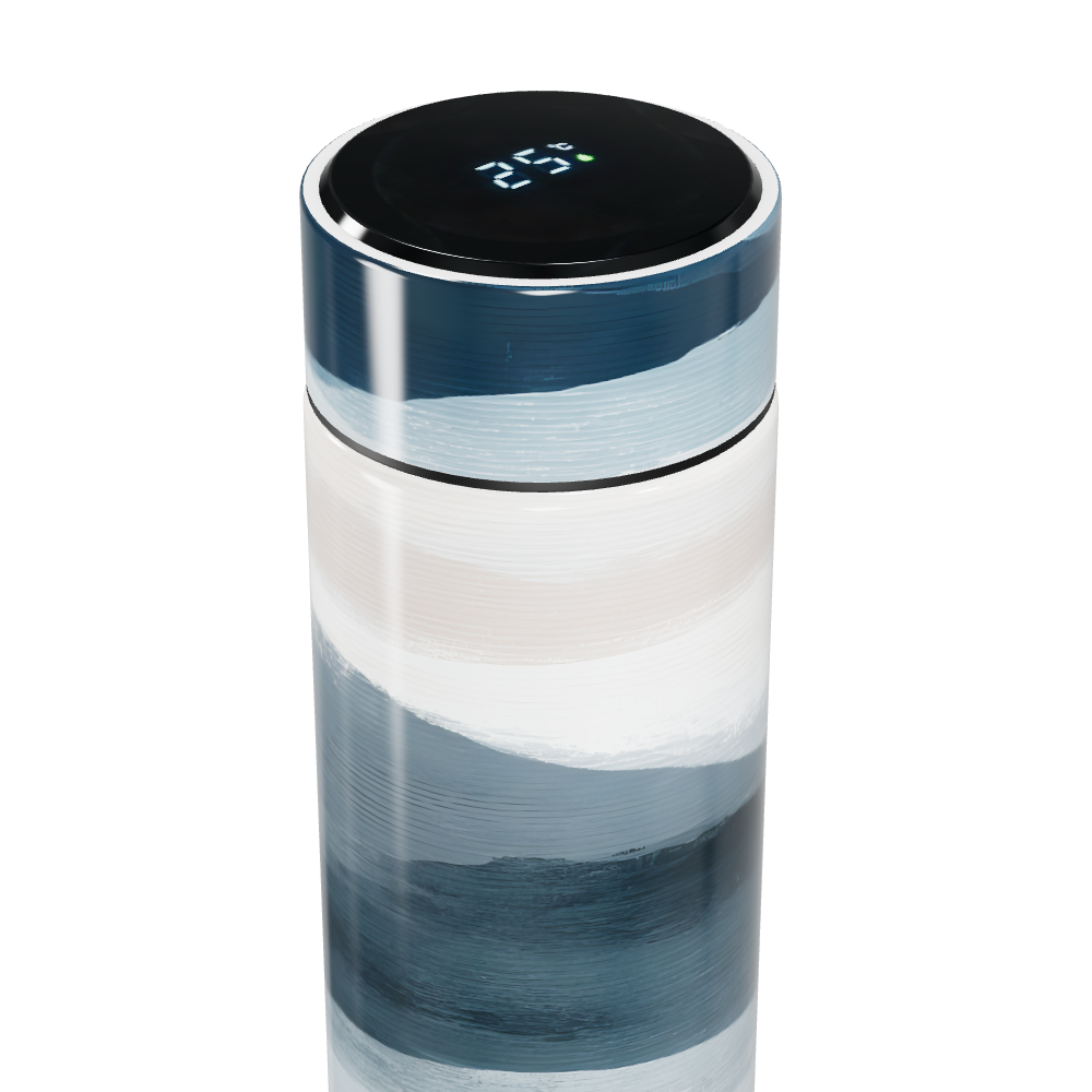 Garrafa Térmica Touch - Listras Azul e Branco