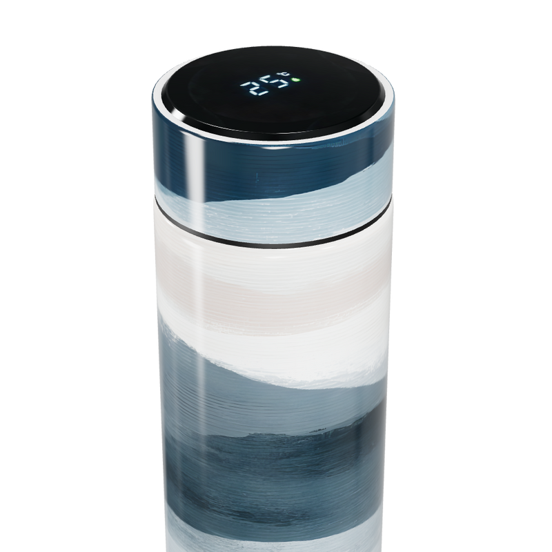 Garrafa Térmica Touch - Listras Azul e Branco