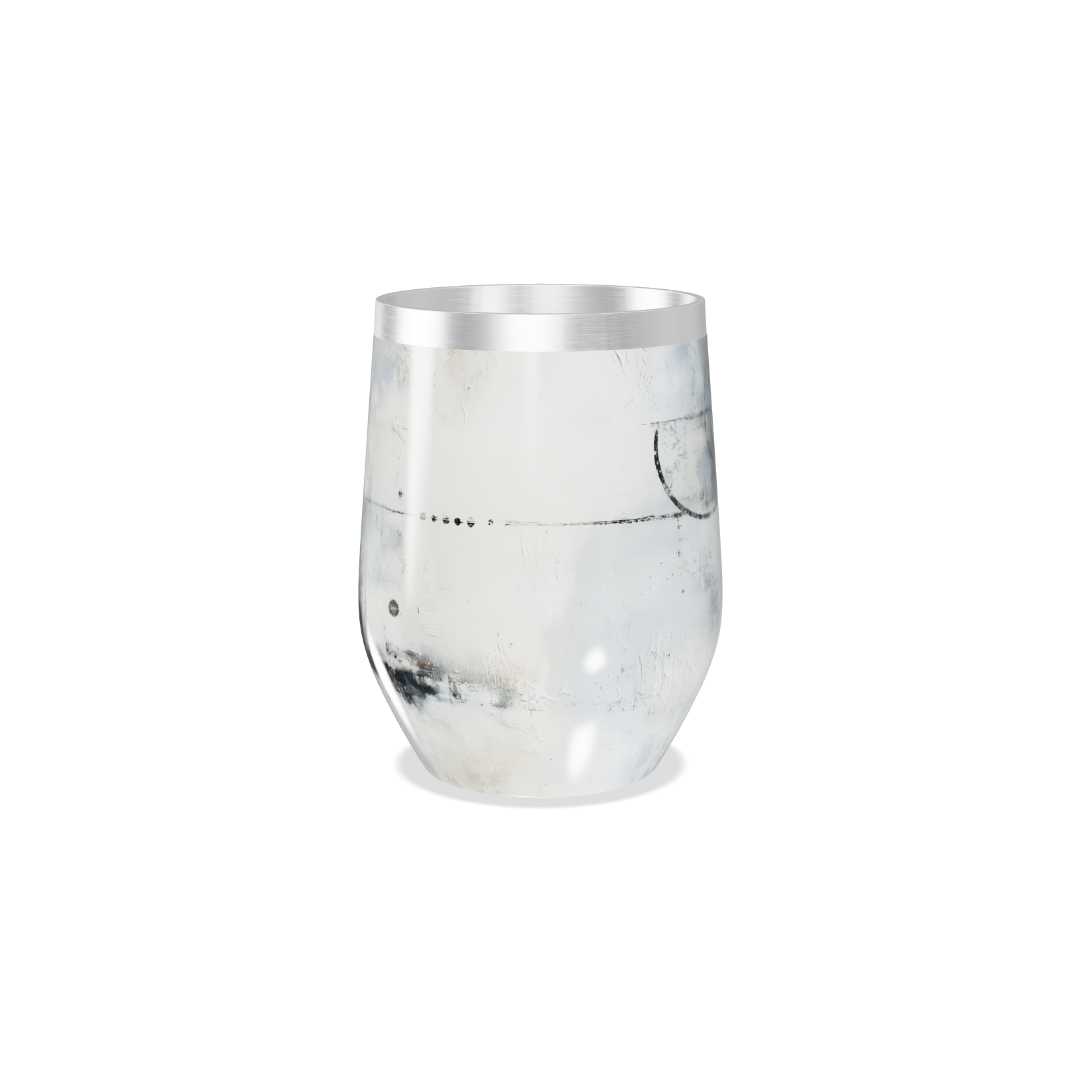 Copo Térmico Slim - Prata Efeito Marmorizado