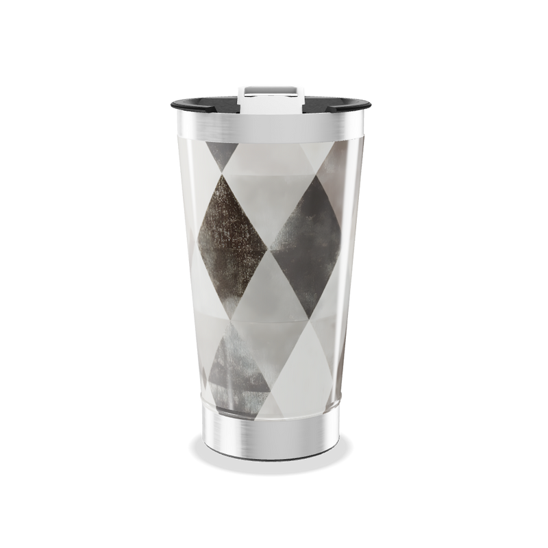 Copo Térmico - Geométrico Inox e Preto