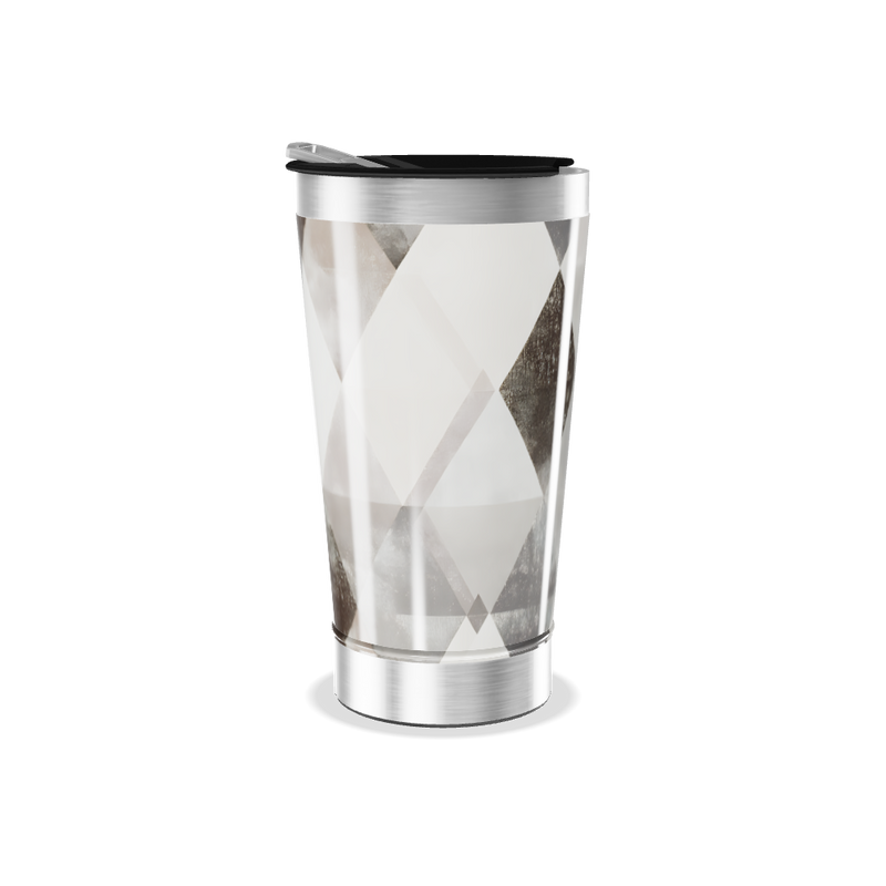 Copo Térmico - Geométrico Inox e Preto